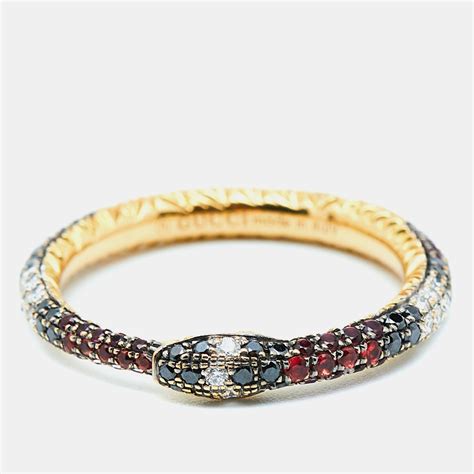 gucci ouroboros multi finger ring